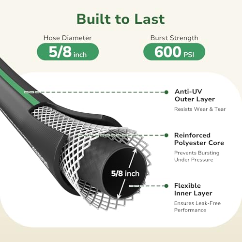 GreatBuddy Garden Hose 3ft, 5/8" Heavy Duty Water Hose - size: 3ft