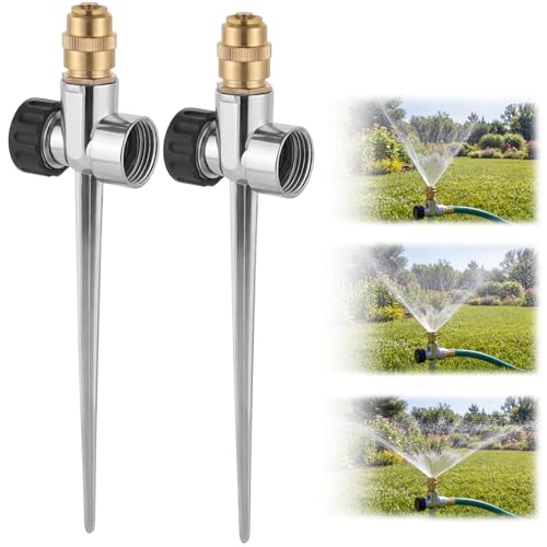 2 Pack Lawn Sprinkler for Yard, Metal Water Garden Sprinklers with Nozzle - style: Sprinkler