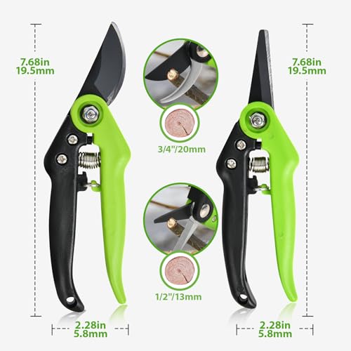YARDSMITH Garden Pruning Shears 2 Pack, 7.68" Bypass Pruning and Straight, Premium Plant Shears, Garden Clippers Hand Tools for Cutting Flowers, Trimming Plants, Picking Fruits