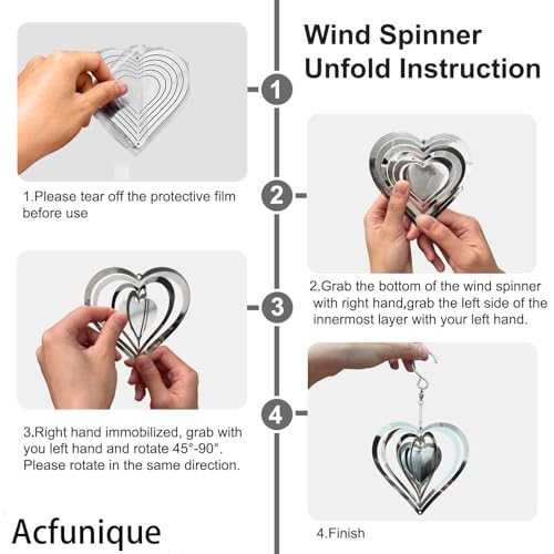 Bird Deterren for Outside Patio,Bird Scare Devices Discs Reflectors Stainless Steel Wind Spinners Reflective Heart Metal Bird Repellen to Keep Birds Away Porch Garden Yard Sparkly Double Side