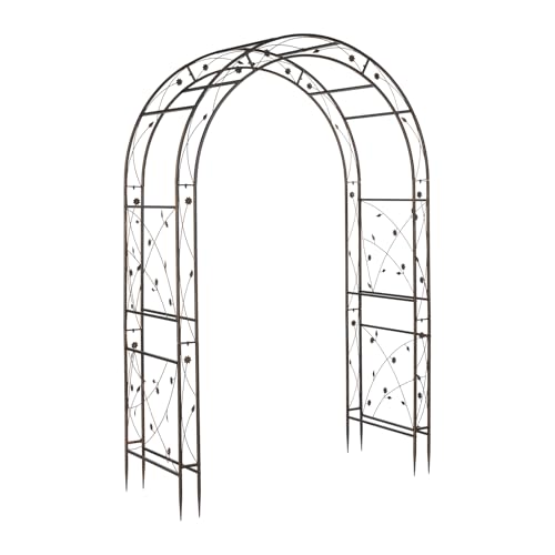 VINGLI Garden Arbor, Arch for Wedding Ceremony Party, Christmas Garden Decor Steel Garden Trellis for Plant Climbing, Pergola for Garden, Backyard, Lawn (Arch Top, Bronze) - style: Arch Top, Bronze