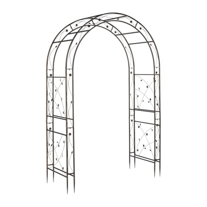 VINGLI Garden Arbor, Arch for Wedding Ceremony Party, Christmas Garden Decor Steel Garden Trellis for Plant Climbing, Pergola for Garden, Backyard, Lawn (Arch Top, Bronze) - style: Arch Top, Bronze