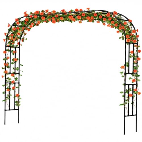 Garden Arch, 126''x94.5'' Arbor Trellis, Trellis for Climbing Plants Outdoor, Garden Arch Arbor for Flower, Climbing Vine Vegetable, Fruit and Lawn(Black) - color: 126'' L/Black, size: Double-Sided/95'' H