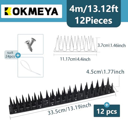 Bird Spikes,Black,6 Pack Bird deterrents for Outside,Keep Raccoon Squirrel Pigeon Away,Fence Spike for Garden Patio - color: BLACK