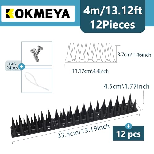 Bird Spikes,Black,6 Pack Bird deterrents for Outside,Keep Raccoon Squirrel Pigeon Away,Fence Spike for Garden Patio - color: BLACK