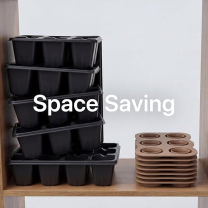 Collapsible Silicone Seed Starter Tray, 6 XL Flexible Pop-out Cells for Easy Transplant, Reusable & Multi-Season Durable Windowsill Seedling Tray, Space-Saving Starter Kit for Vegetables & Herb