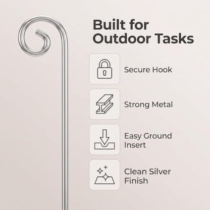 20Pcs Silver Planter Plant Label Hooks Garden Markers Stake Plant Label Holder Plants Label Hanger Garden Plant Sign Stake Rustproof Deformed Gardens Plant Sign Hooks Hanging Rods for Flower (20cm)