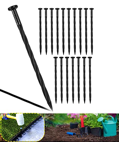 50-Pack 8-Inch Plastic Landscape Stakes,Spiral Edging Spikes Landscape Anchoring Spikes for Paver Edging, Weed Barrier, Artificial Turf & More Weed Barrier, Artificial Turf & More.