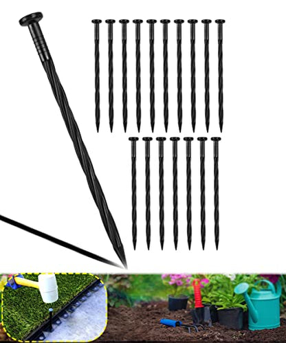 50-Pack 8-Inch Plastic Landscape Stakes,Spiral Edging Spikes Landscape Anchoring Spikes for Paver Edging, Weed Barrier, Artificial Turf & More Weed Barrier, Artificial Turf & More.