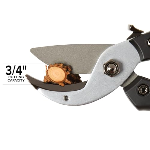 Jameson Anvil Pruning Shears – Heavy-Duty Professional Grade Pruner, 3/4” Cutting Capacity, Non-Stick Coating, Ergonomic Grip, Durable Aluminum Frame for Precision and Long-Lasting Performance