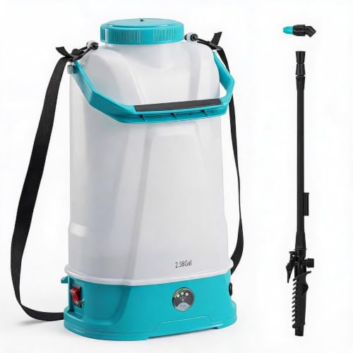 2.38 Gal Battery Powered Sprayer, with Adjustable Shoulder Strap - size: 2.38 Gal