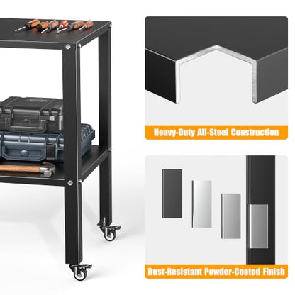 Ultrawall Welding Workbench Table, Metal Welding Cart with Wheels - size: 32"