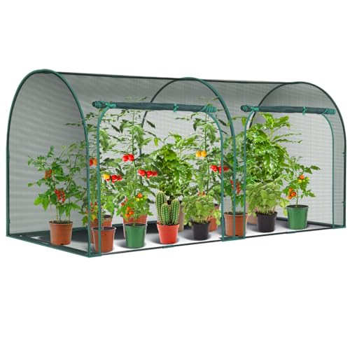 Ohuhu Crop Cages for Garden Plant: 8x4x4 Ft Tent Cage, Plant Netting Cover with Zipper, Garden Bed Cover, Plant Cover from Animal Wind-Resistant Garden Cage for Fruit Vegetable Flower - size: 8' x 4' x 4'