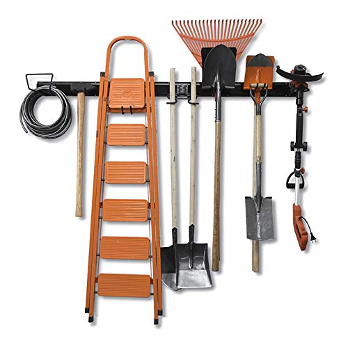 Wallmaster Garage Tool Storage Rack, Wall Mounted Garden Tool Organizer