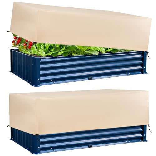 Plant Covers Freeze Protection 2 Pack with Elastic Drawstring, 3.54 oz/yd² Winter Cold Weather Frost Blanket Planter Box Cover for Raised Bed Outdoor Flowers Potted, 59 x 19.6 x 21.6 INCH - size: 59 x 19.6 x 21.6 INCH