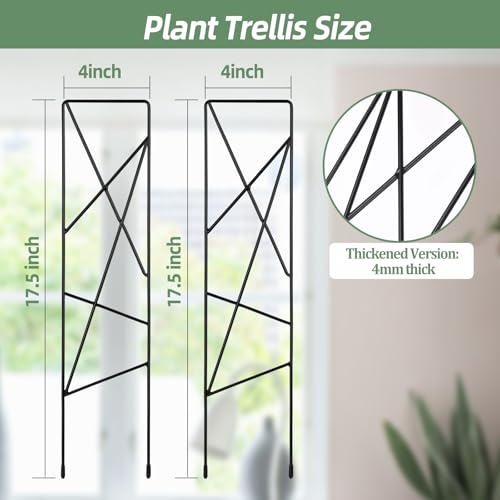 17.5 inch Small Trellis for Potted Plants, Metal Plant Trellis Indoor - color: Star-Metal