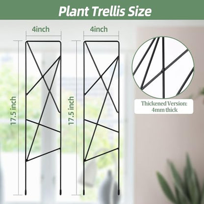 17.5 inch Small Trellis for Potted Plants, Metal Plant Trellis Indoor - color: Star-Metal