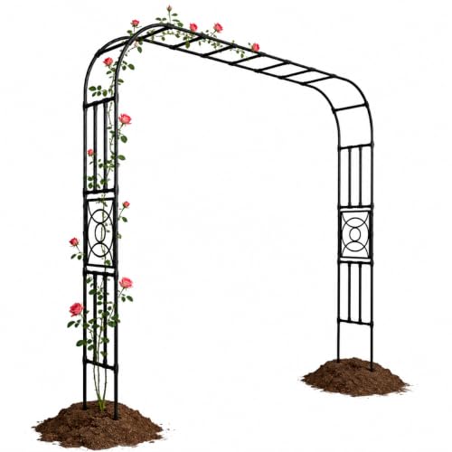 Heavy Duty Garden Arch Trellis,118.1 x 98.4 in, with Lattice - size: 118.1"W x 98.4"H