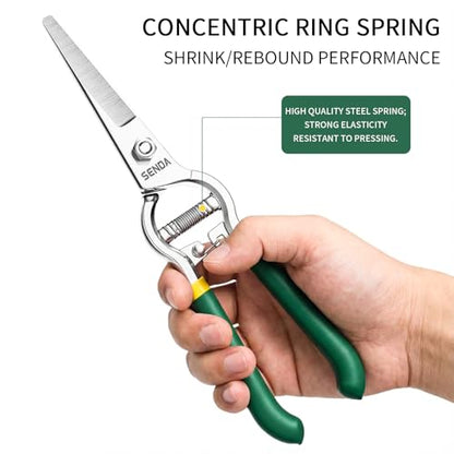 8" Pruning Shears, Dual-Color Coated Garden Scissors with Non-Slip Ergonomic Handle, Bypass Pruning Shears for Gardening, Trimming & Branch Cutting - style: 8'' grape shears