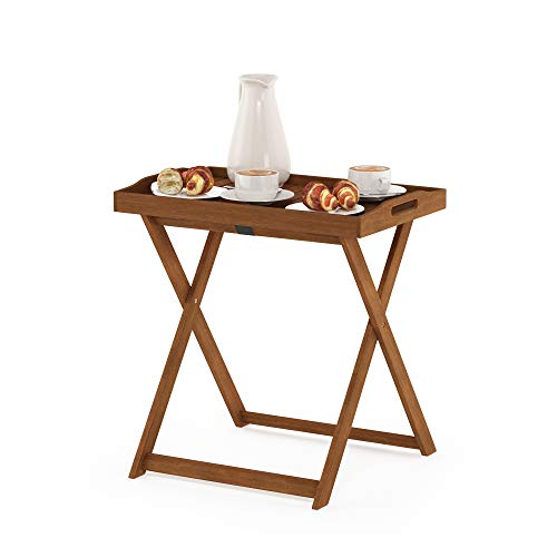 Furinno TIOMAN Outdoor Patio Tray Table, Natural - size: Large Folding Tray Table