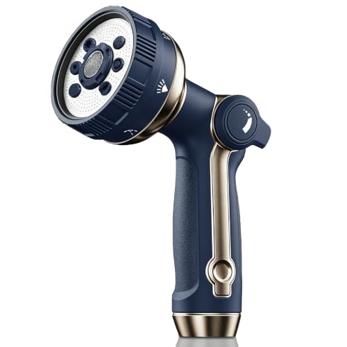 Garden Hose Nozzle Heavy Duty Metal Water Hose Sprayer - color: Navy Blue