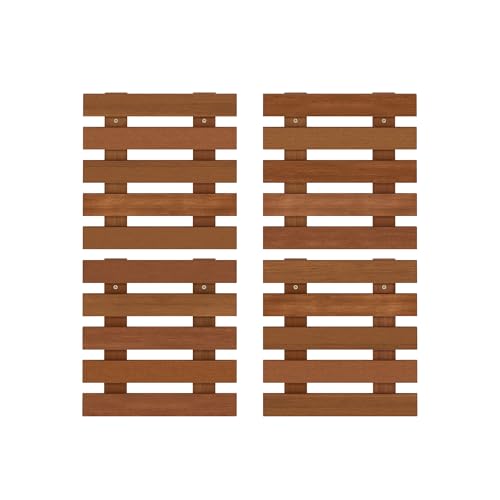 Furinno TIOMAN Outdoor Vertical Wall Planter, Set of 4 Wooden Hanging Planters, for Indoor, Outdoor Plants, Balcony, Patio, Natural - size: Set of 4