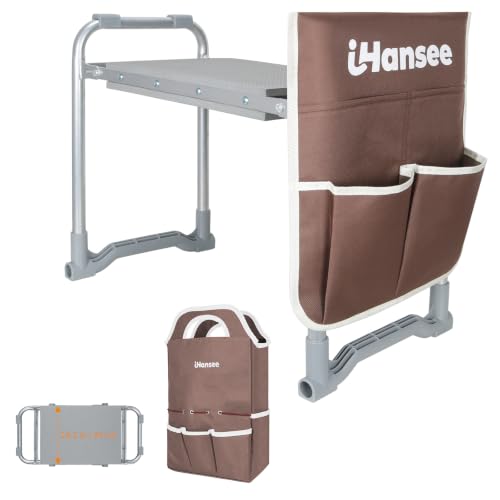 Garden Kneeler and Seat, Portable Kneeling Bench for Gardening - color: Brown-modle C
