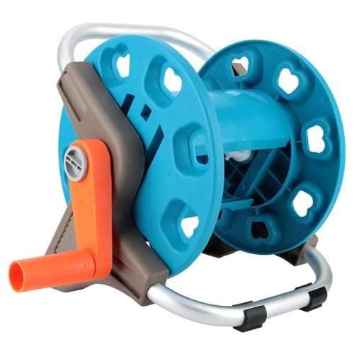 Garden Hose Reel Cart for 20m 1/2 Inch Hose, Aluminum Alloy Portable Water Pipe Storage Holder with Hand Crank for Yard Lawn Car Wash