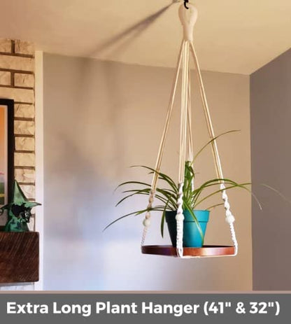 2 Pack Plant Hanger Indoor, Hanging Plant Shelf (12" + 10") - color: Beige, size: 2-Pack, 1-Tier