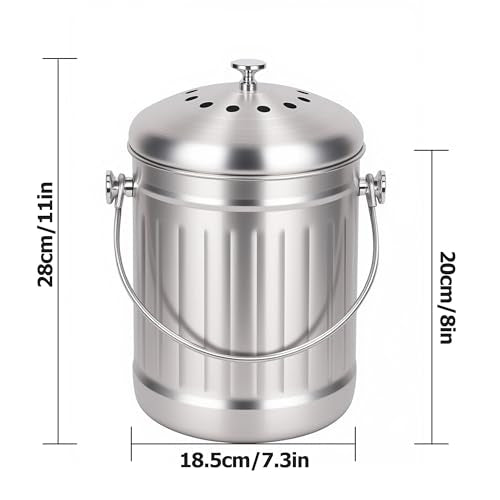 1.3 Gal Kitchen Countertop Compost Bin Countertop Composter
