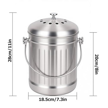 1.3 Gal Kitchen Countertop Compost Bin Countertop Composter