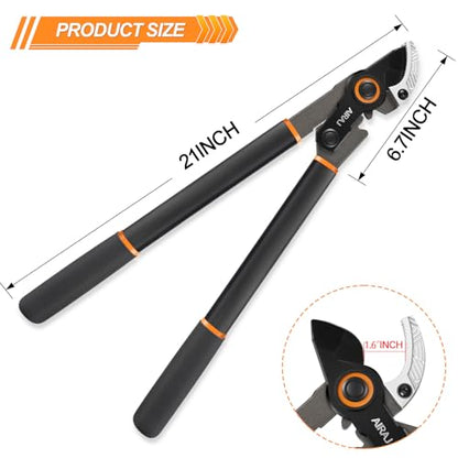 21" Anvil Loppers for Tree Trimming Heavy Duty,1.6" Cut Tree Branch Cutter - size: 21''anvil