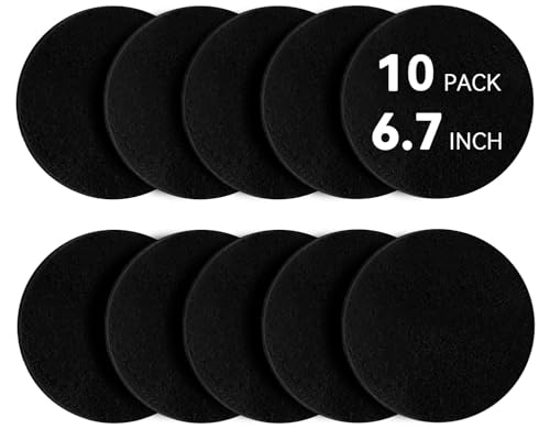 10 Pack Charcoal Filters for Compost Bucket, Compost Filters for Countertop Bin, Odor-Absorbing Activated Charcoal Replacement for Kitchen, Home Bucket Compost Bin Refill, 6.7 Inch