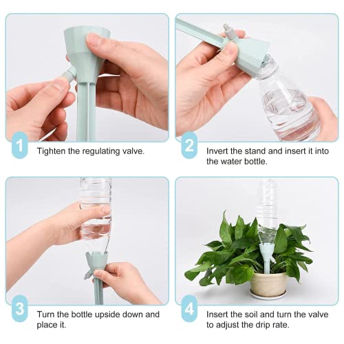 New Upgraded Plant Self Watering Spikes,Adjustable Plant Watering Devices with Slow Release Control Switch Water Dripper,Watering Planter Insert,Automatic Plant Waterer for Vacations (6)