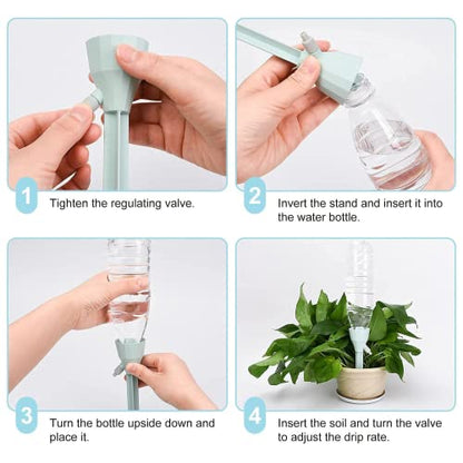 New Upgraded Plant Self Watering Spikes,Adjustable Plant Watering Devices with Slow Release Control Switch Water Dripper,Watering Planter Insert,Automatic Plant Waterer for Vacations (6)