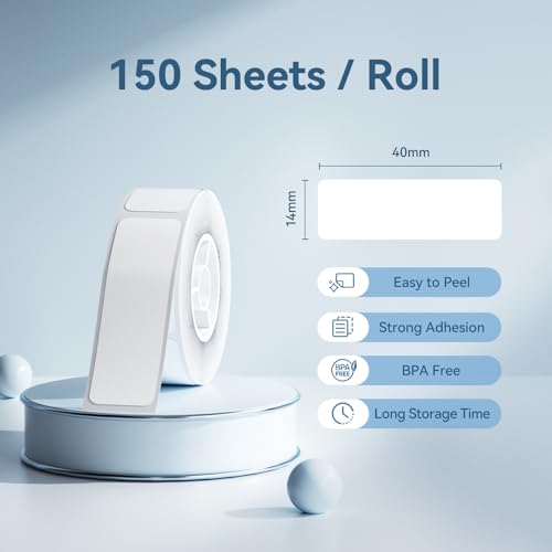 NIIMBOT Thermal Transfer Labels 0.55''x1.57'', Only for N1(B18) Label Maker - color: 0.55''×1.57''-white