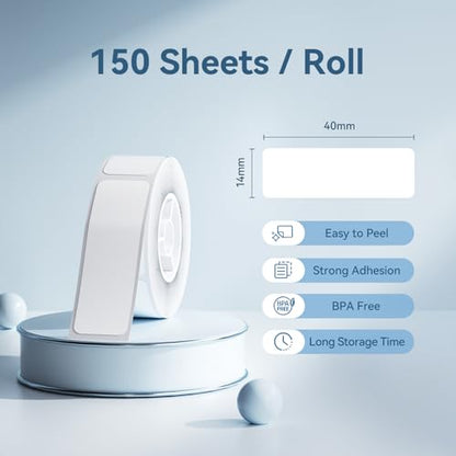 NIIMBOT Thermal Transfer Labels 0.55''x1.57'', Only for N1(B18) Label Maker - color: 0.55''×1.57''-white