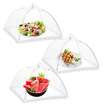 Onarway 3 Pack Food Covers 12 Inch Pop-Up Encrypted Mesh Plate Serving Tent - size: 12 inch x 3 packs