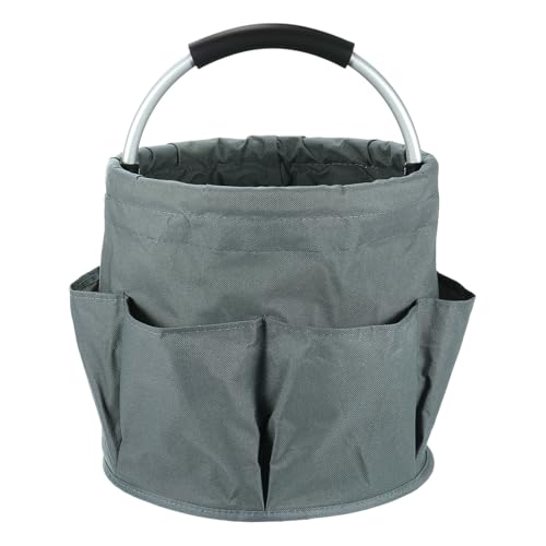 HARFINGTON Garden Tool Bag 17L Large Oxford Waterproof with Pockets Garden Tote Bag Gardening Plant Tool Organizer Storage Carrier Store for Outdoor Women Men, Grey - color: Gray
