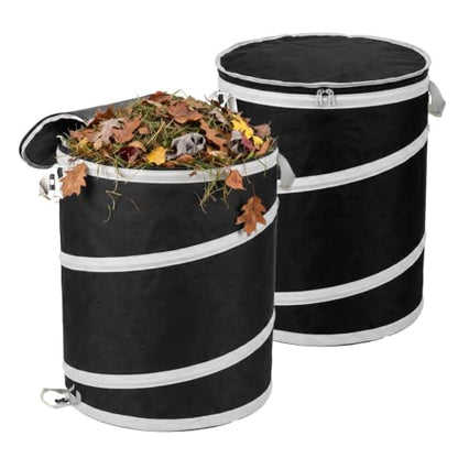 42 Gallon Collapsible Yard Waste Bags 2 Pack with Hard Bottom