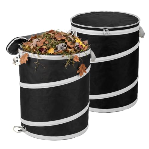 42 Gallon Collapsible Yard Waste Bags 2 Pack with Hard Bottom