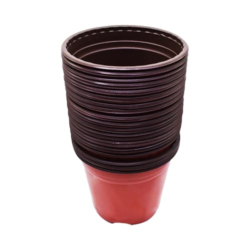8 inch Plastic Plant Pots Seedling Cups 100 Pack Nursery Plant Pot Seedling Pots, Greenhouse pots for Cultivate Seeds, Growing containers for Plants - size: 8.0 inch