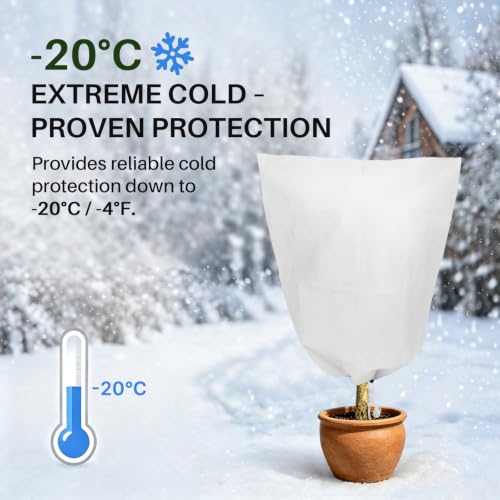 TOREAD 32“*47”Plant Frost Cover with Zipper and Drawstring, Non-Woven Freeze Protection for Outdoor Plants, Breathable Winter Plant Cover for Shrubs, Potted Plants and Garden Plants,2pack - size: 32" x 47"