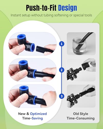 Pawfly 15 Pcs Quick Connect 1/2" Drip Irrigation Elbow Fittings for 1/2 Inch Irrigation Tubing (1/2" ID x 0.62-0.63" OD), Push-to-Fit 2-Way Elbows, 90 Degree Elbow Connectors, Drip Irrigation Parts - size: 15 Pcs Quick Connect 90 Degree Elbow Connectors