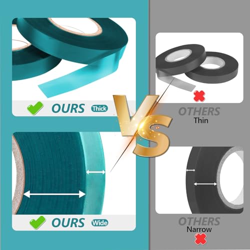 20 Pack Total 2700 Feet Stretch Tie Tape Roll 1/2" Garden Tape Sturdy Garden Plant Ties Green Vinyl Plant Ribbon Gardening Tools Green Garden Roll Garden Tie Tape for Indoor Outdoor Patio Plant Use