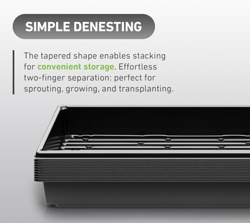 10x20 Inch Black Plastic 5 Pack Plant Propagation Tray - No Holes - color: Black, size: 5-Pack