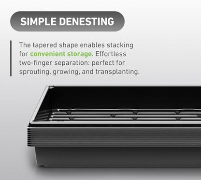 10x20 Inch Black Plastic 100 Pack Plant Propagation Tray No Holes - color: Black, size: 100-Pack