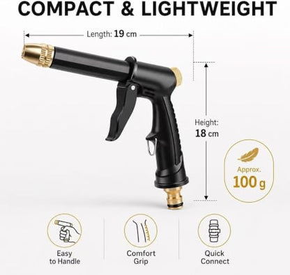High Pressure Hose Nozzle, 2026 Upgraded Heavy Duty Water Spray Gun with 5 Adjustable Spray Modes, Metal Garden Hose Sprayer Power Washer for Car Wash, Patio Cleaning, Lawn Watering