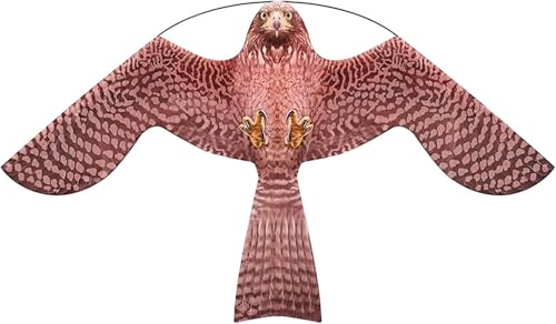 Bird Scarer Kite Without Pole Crops Farm Protector Hawk Flying Kite-Type-A - color: Brown-Pink