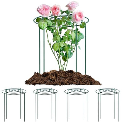 4pack Peony Cages and Supports, 18 x 24 Inch Four Legs Peony Cage, Heavy-Duty Peonies Support Cages, Peony Ring for Roses, Hydrangeas, Sage, Peonies, Cucumbers, Tomato - size: 18"X24"